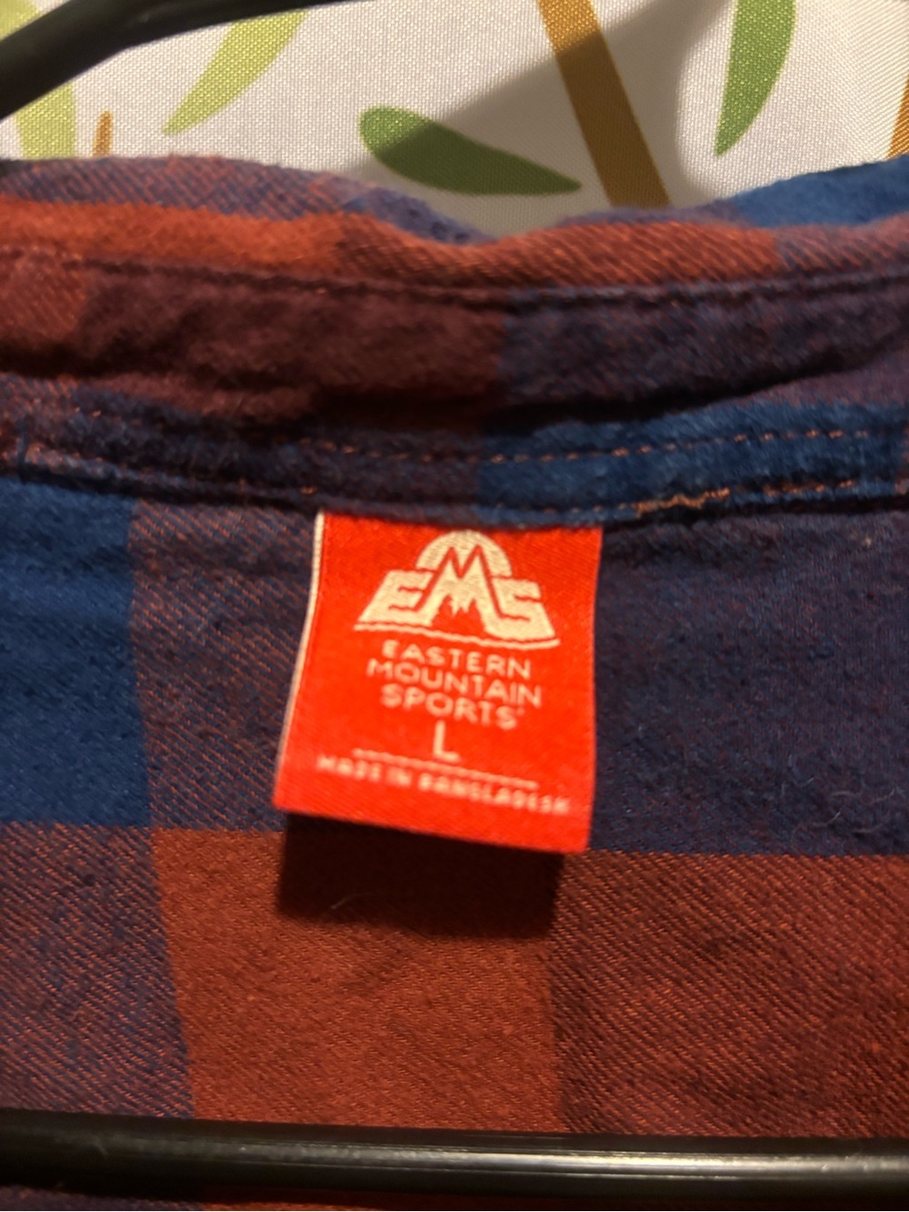 Eastern Mountain Sports Blue and Rust Plaid Button-Down Shirt - Picture 2 of 2